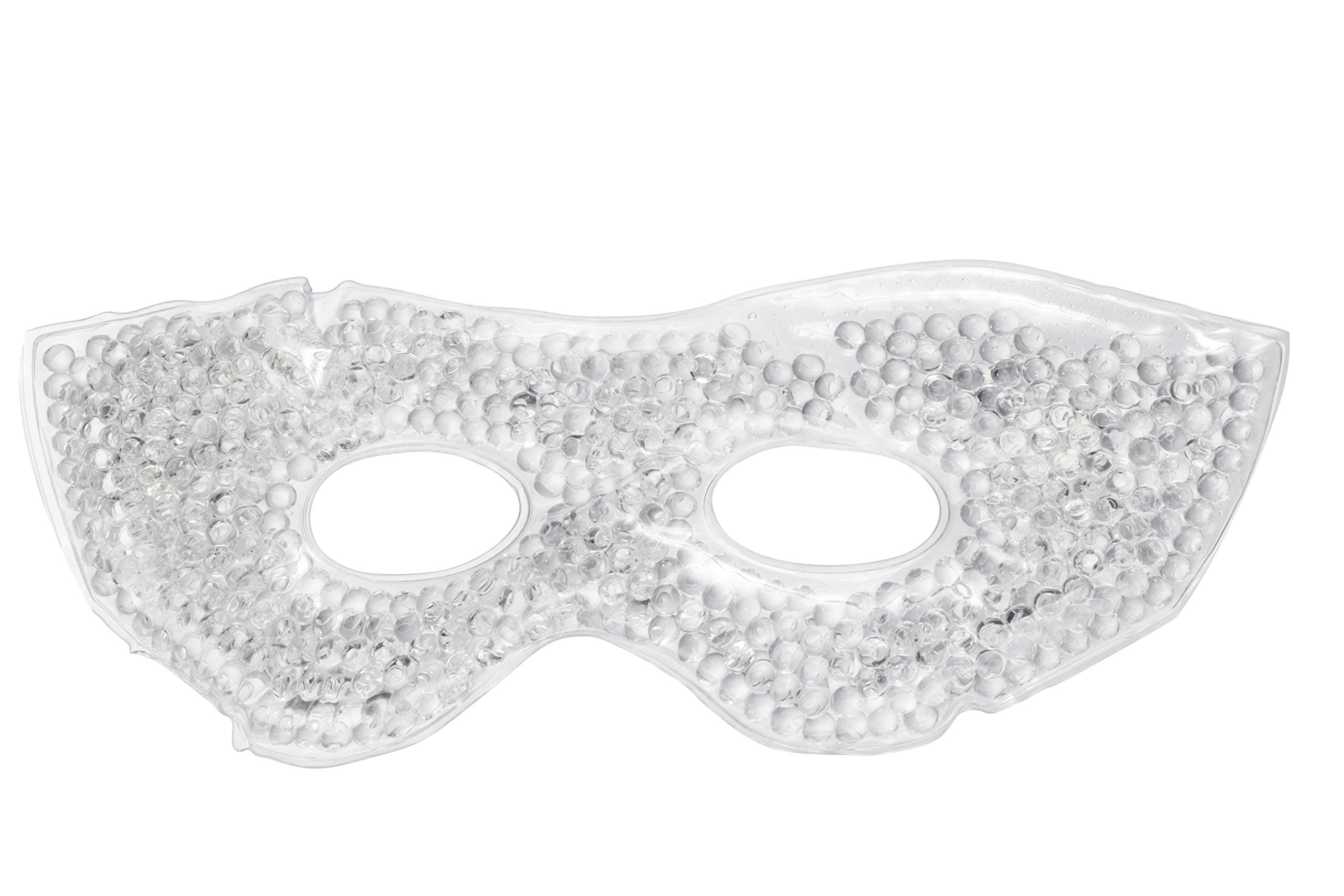 Eye See Gel Eye Mask, White - Cold Compress Ice Pack with Gel Beads - Microwave Safe for Heat Therapy - Great for Puffy Eyes, Dark Circles, Dry Eyes, Soothing Headaches