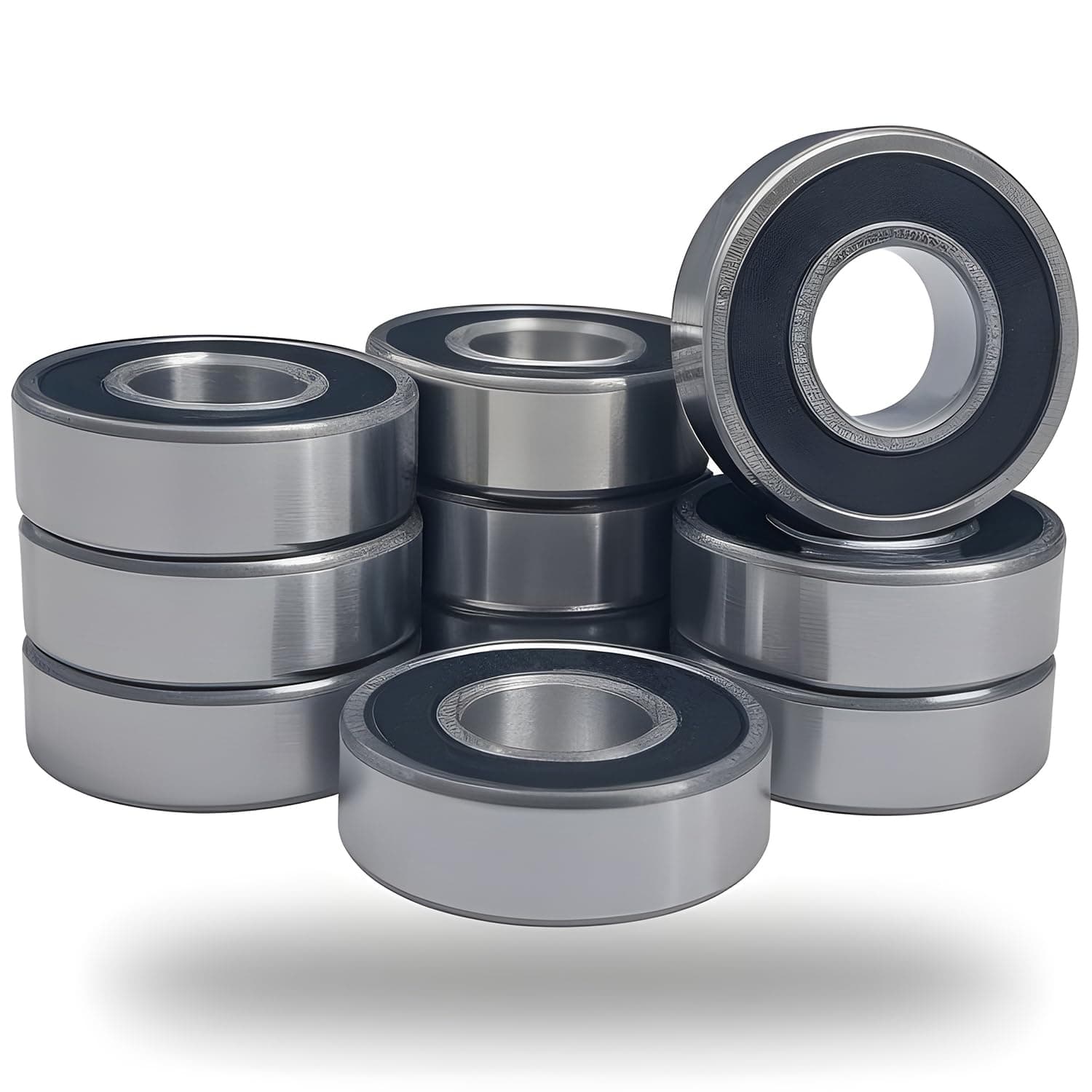 10 PCS R6-2RS Bearings 3/8 ID x 7/8 OD x 9/32 Width Small Bearings Pre-Lubricated and Double Rubber Sealed Miniature Deep Groove Ball Bearing