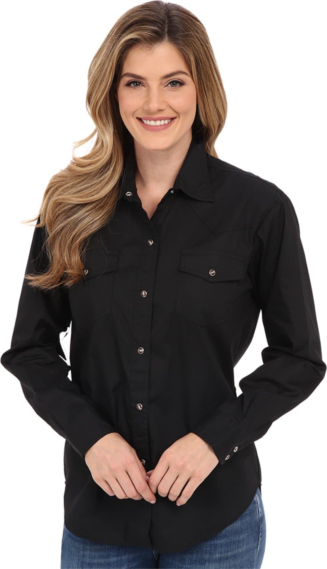 Roper Women's Long L/S Solid Basic Snap Front