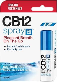 CB 12 Spray – Instant Freshness on the Go, Reduces the Root Cause of Bad Breath, With Zinc Acetate, Mint Flavour – 15 ml