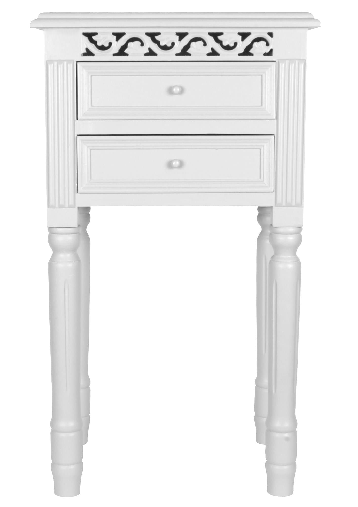 Pretty White Bedside Table with Drawers.