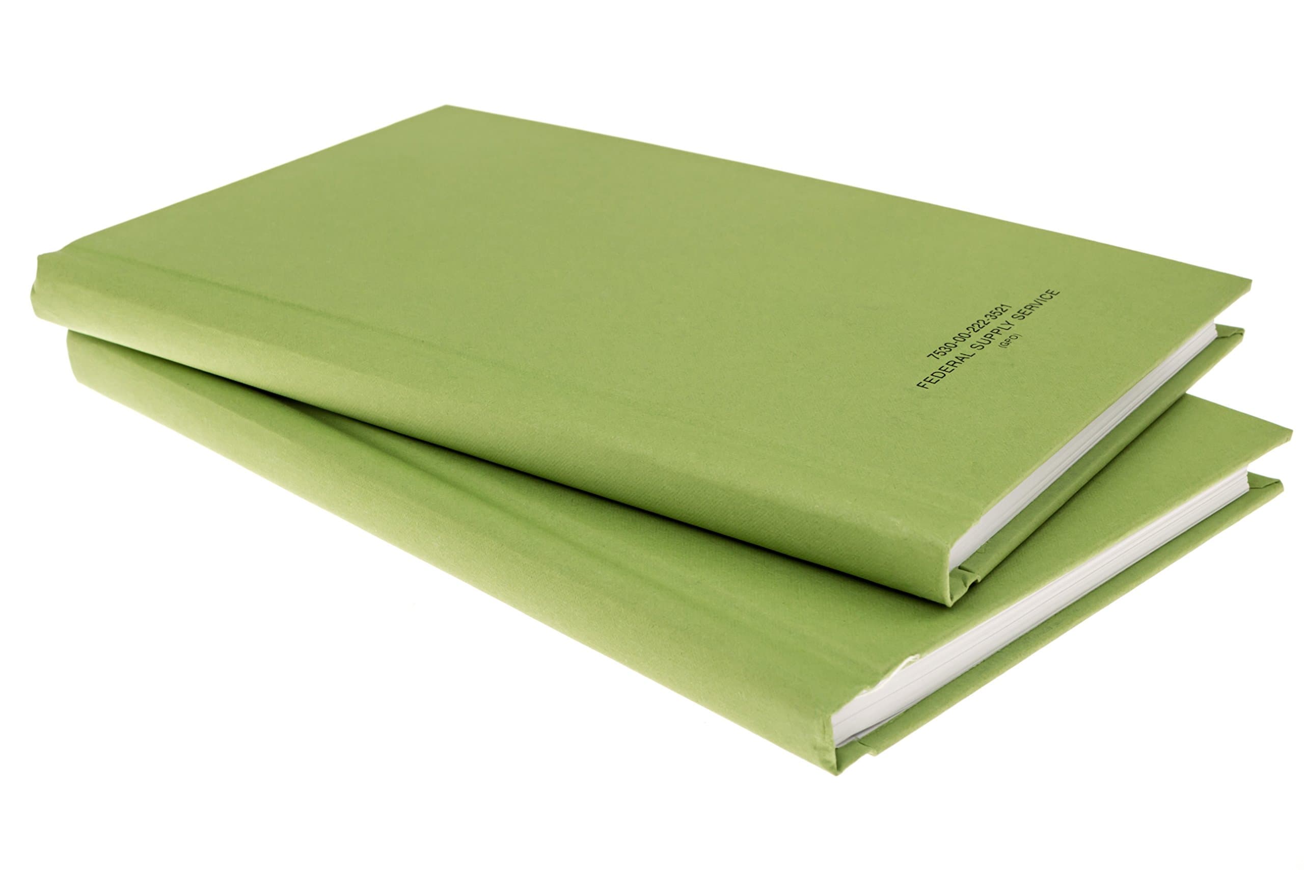 DIY Indispensables US Military Log Record Books 2 Pack 5.25 x 8 Inch 96 Sheets with Rugged Sewn Case Binding Blue Line College Ruled Notebook NSN 7530002223521 Made in USA Office Product