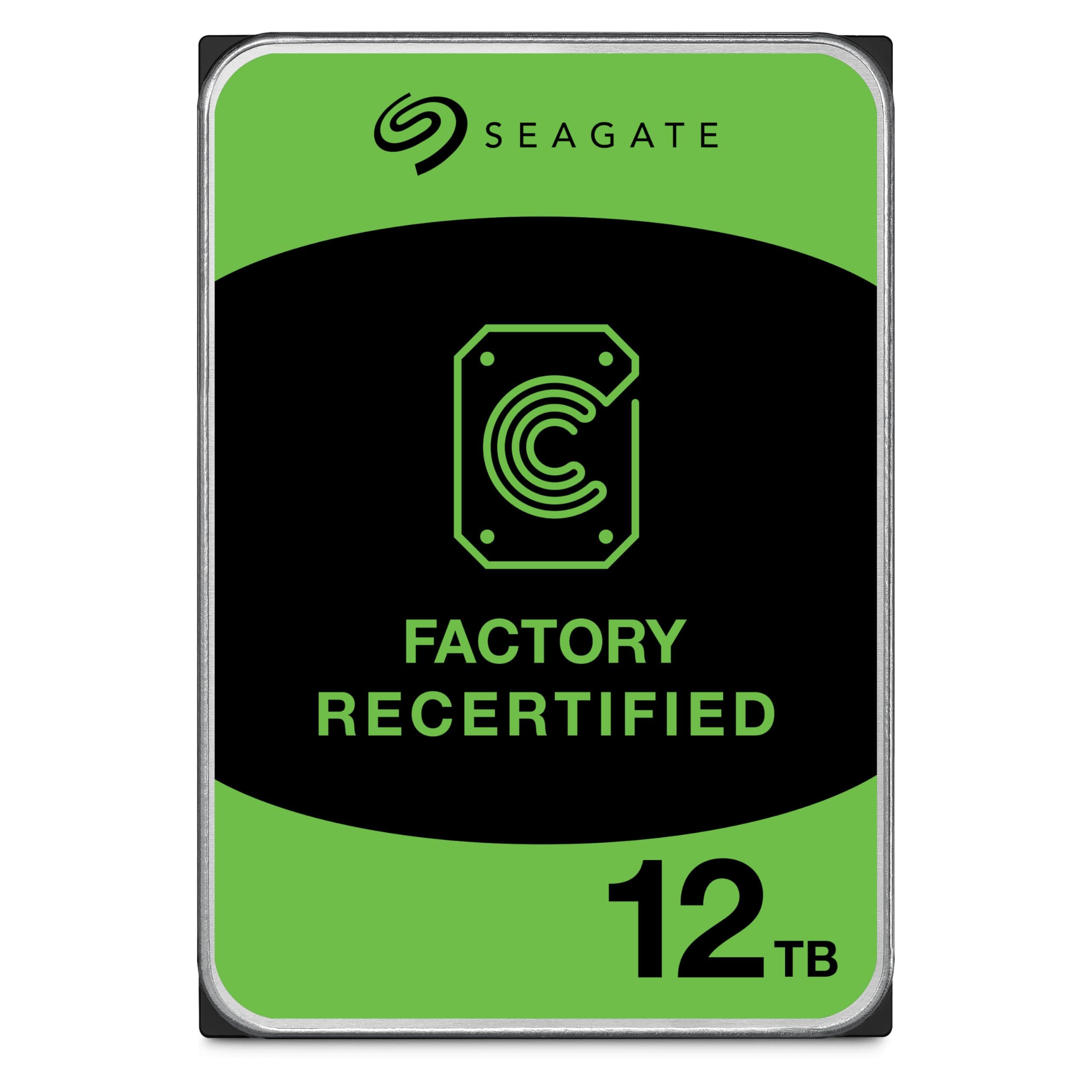 Seagate (Recertified) 12TB IronWolf NAS SATA Hard Drive 6Gb/s 256MB Cache 3.5-Inch Internal Hard Drive for NAS Servers, Personal Cloud Storage (ST12000VN0007)