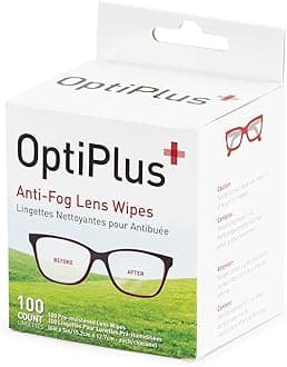 Anti Fog Pre-Moistened Cleaning Wipes for Glasses, Screens, Lenses - Quick-Dry, Scratch-Free, 100 Count