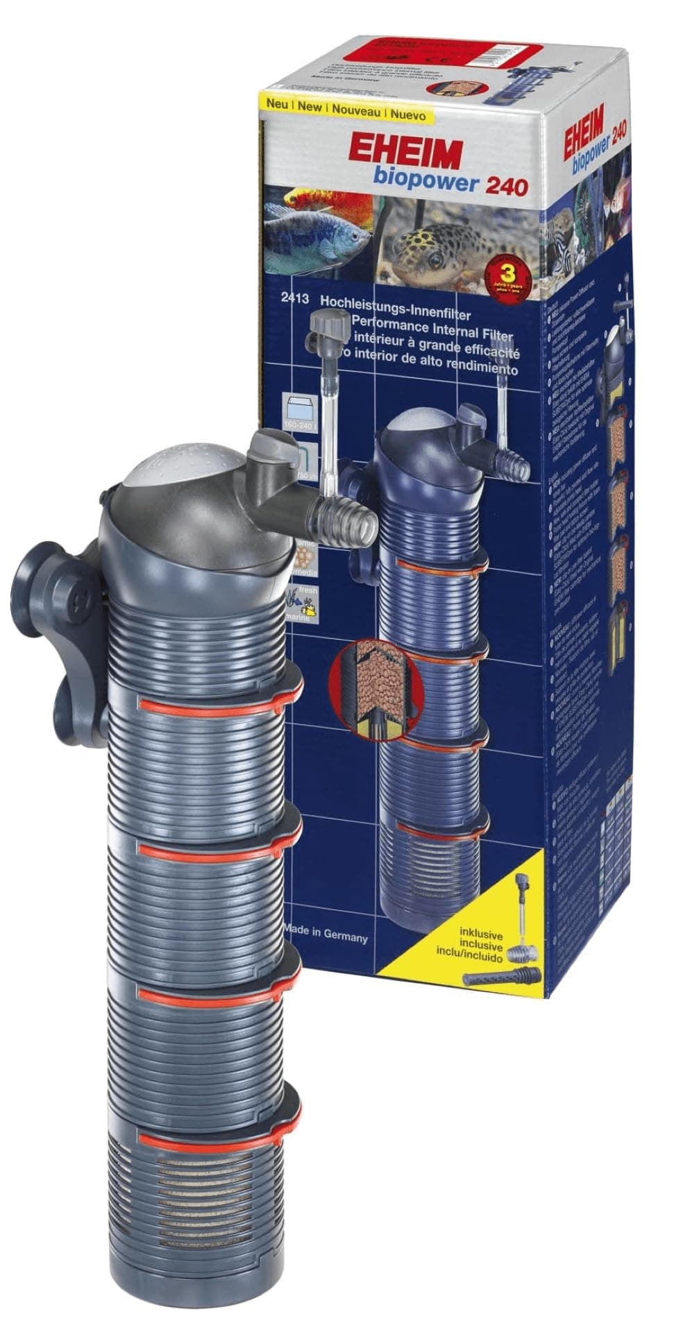 Eheim 2413020 Biopower 240 Interior Filter with Pre-Filter Cartridge and Substrate Pro