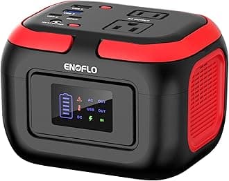 ENOFLO 97Wh Portable Power Bank for Power Station 26400mAh Fast Charging Battery Pack 120W AC Outlet Solar Generators with 6 Outlets LED Light Battery Supply for