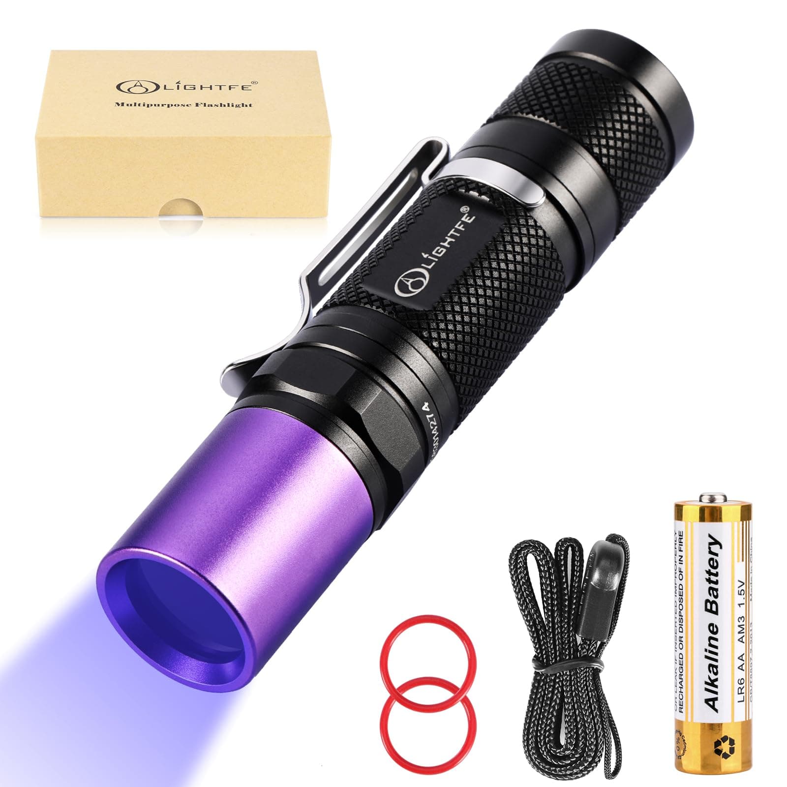 Black light UV Flashlight 365nm blacklight UV301D with LG LED Source,Black Filter Lens, Max.3000mW high power for Resin Glue Curing Light, Rocks and Mineral Glowing,A/C Leak Detector
