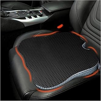 Car Seat Cushion, Comfort Memory Foam Car Cushions for Driving, Seat Cushion for Car Seat Driver with Wedge Design & Raised Back to Broaden Vision, Provides Comfort for Car, Truck, Office Chair