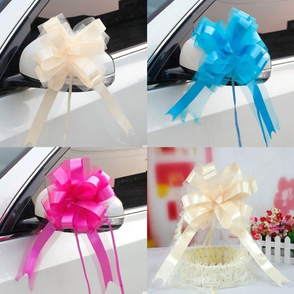 INFInxt Car Decoration & Gift Wrap Pull Flower Ribbon Set of 5