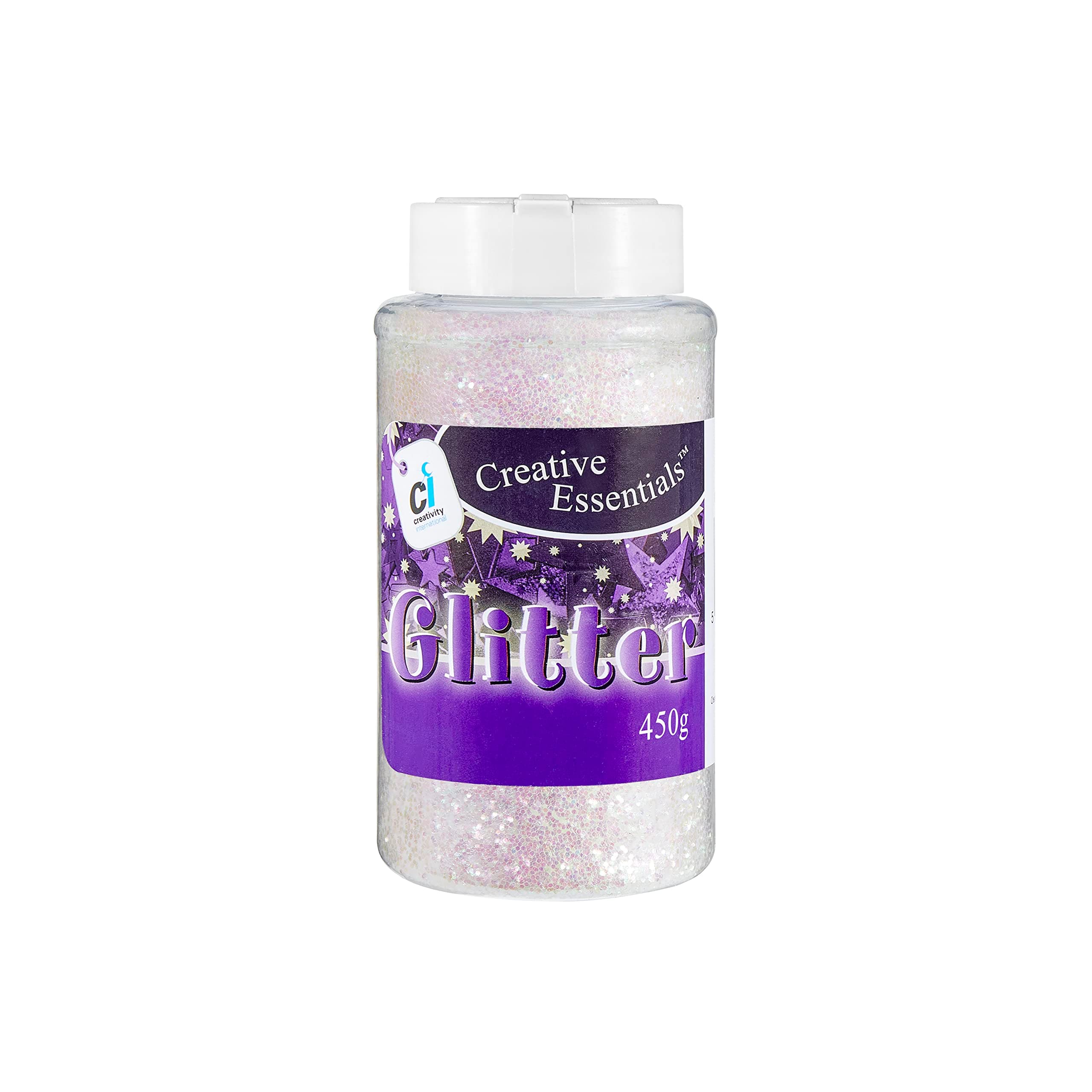 Creativity Inspired Extra Large Iridescent Glitter Bottle, 450g Shaker Bottle, Festive, Christmas, Stationary, Ideal for Hobbyists and Professional Crafters, Adults & Kids