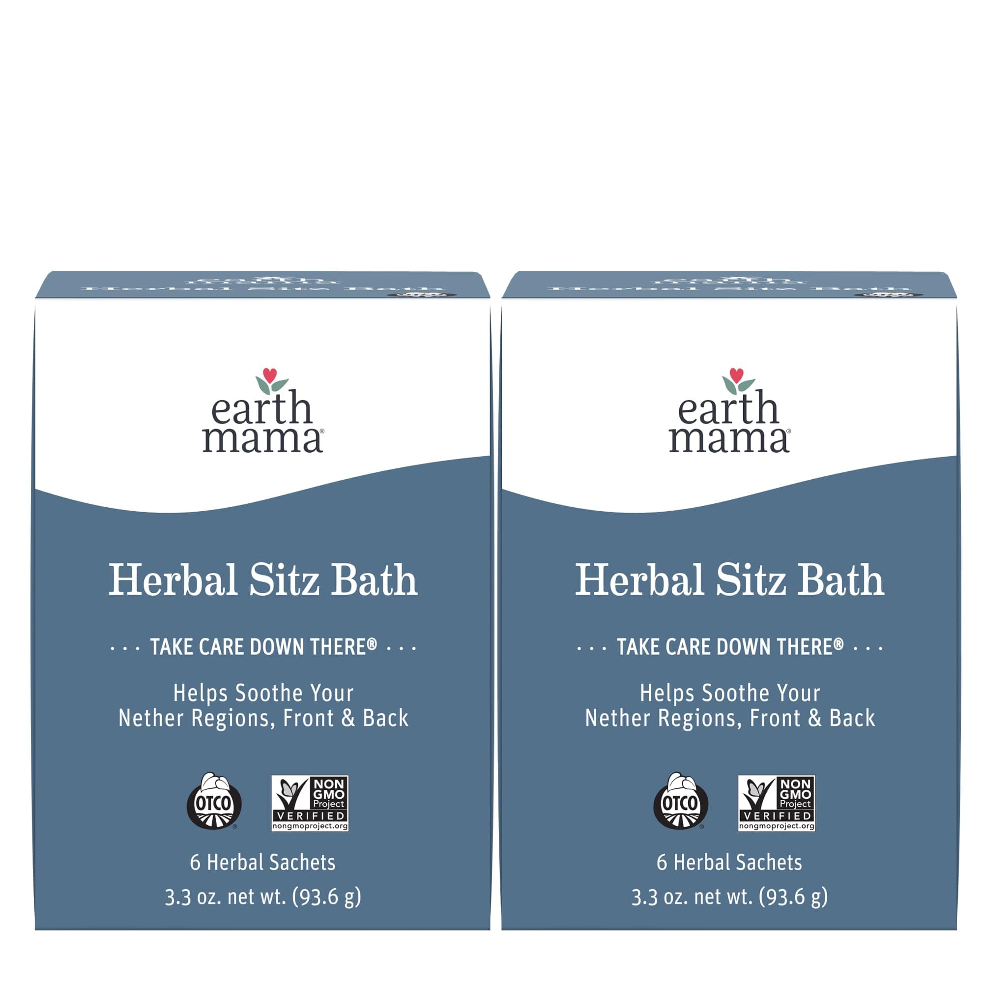Earth Mama Herbal Sitz Bath | Pregnancy & Postpartum Essentials, Soothing Sitz Bath for Hemorrhoids with Witch Hazel, & Calendula, 6-Count (2-Pack)