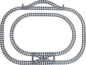 Train Track Railroad Accessories - City Train Track System with Railroad Crossing, Compatible with Major Brand Trains in Building Blocks
