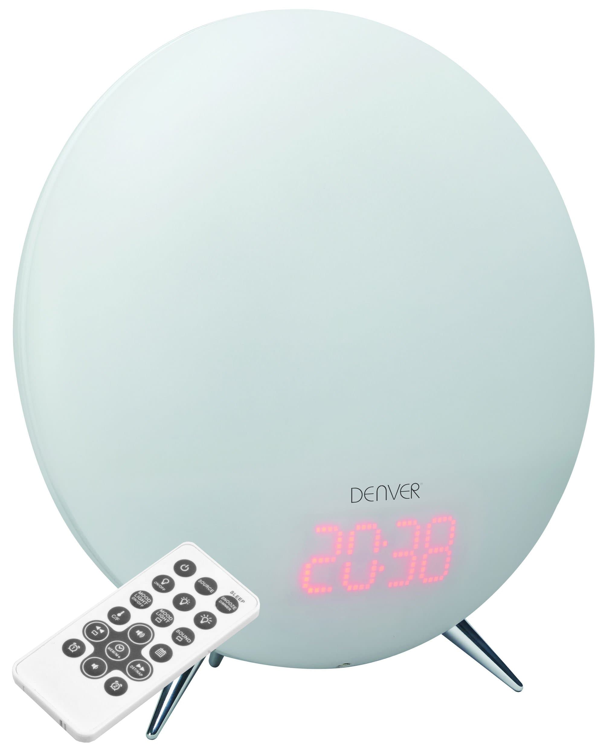 Denver Electronics CRL-310 wake up light sunrise alarm clock with nature sounds & mood light