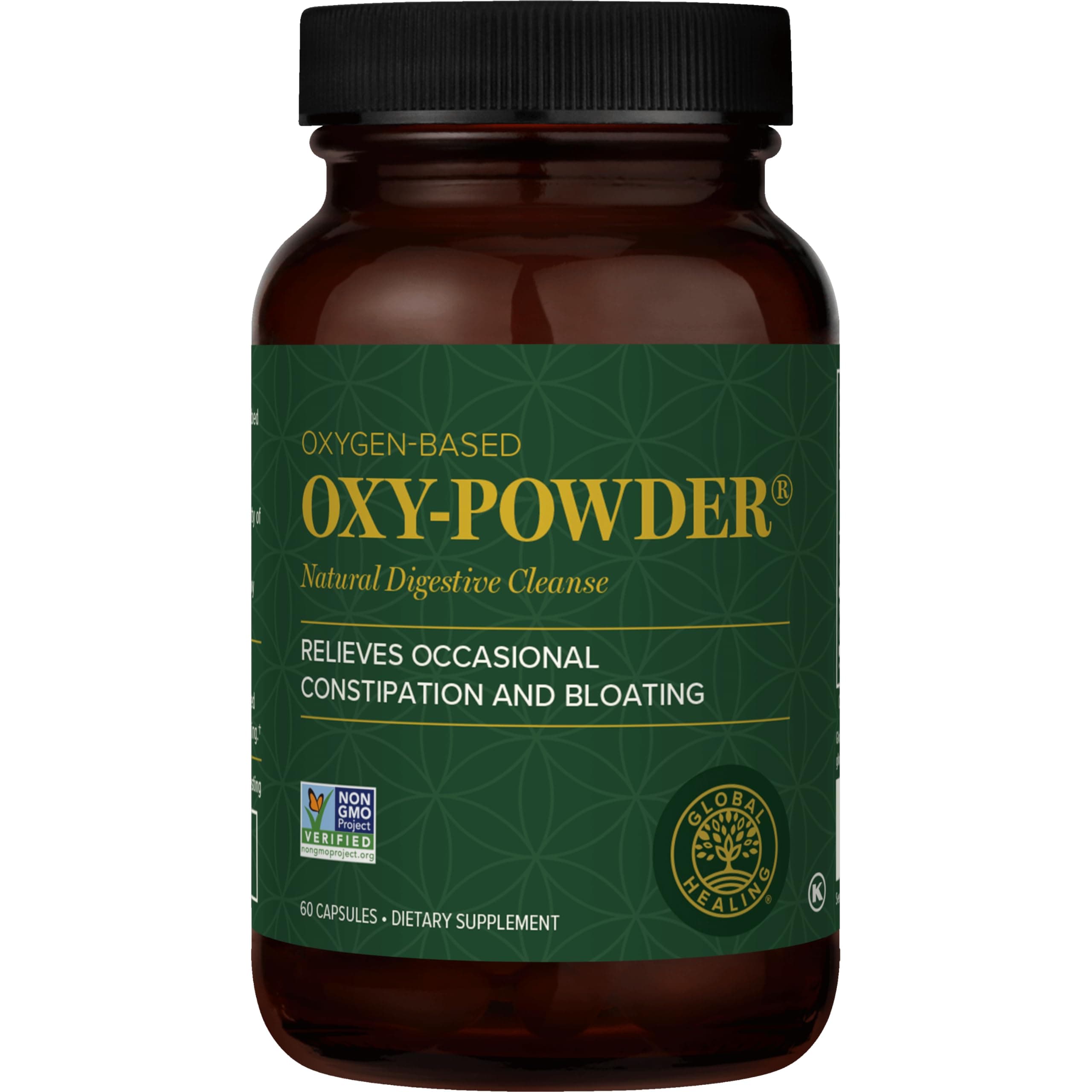 Global Healing Center Oxy-Powder Oxygen Based Safe and Natural Colon Cleanser and Relief from Occasional Constipation (60 Capsules)