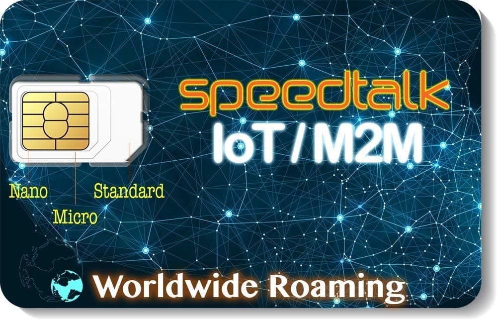 SpeedTalk IoT M2M SIM Card Starter Kit - Internet of Things - Machine to Machine - Worldwide Coverage in 200 Countries