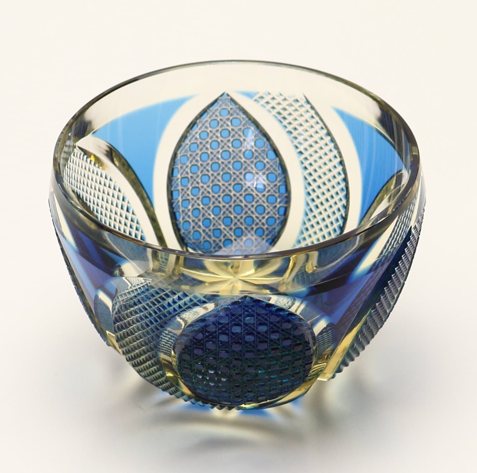 Edo Kiriko Guinomi (Sake Glass): Blue