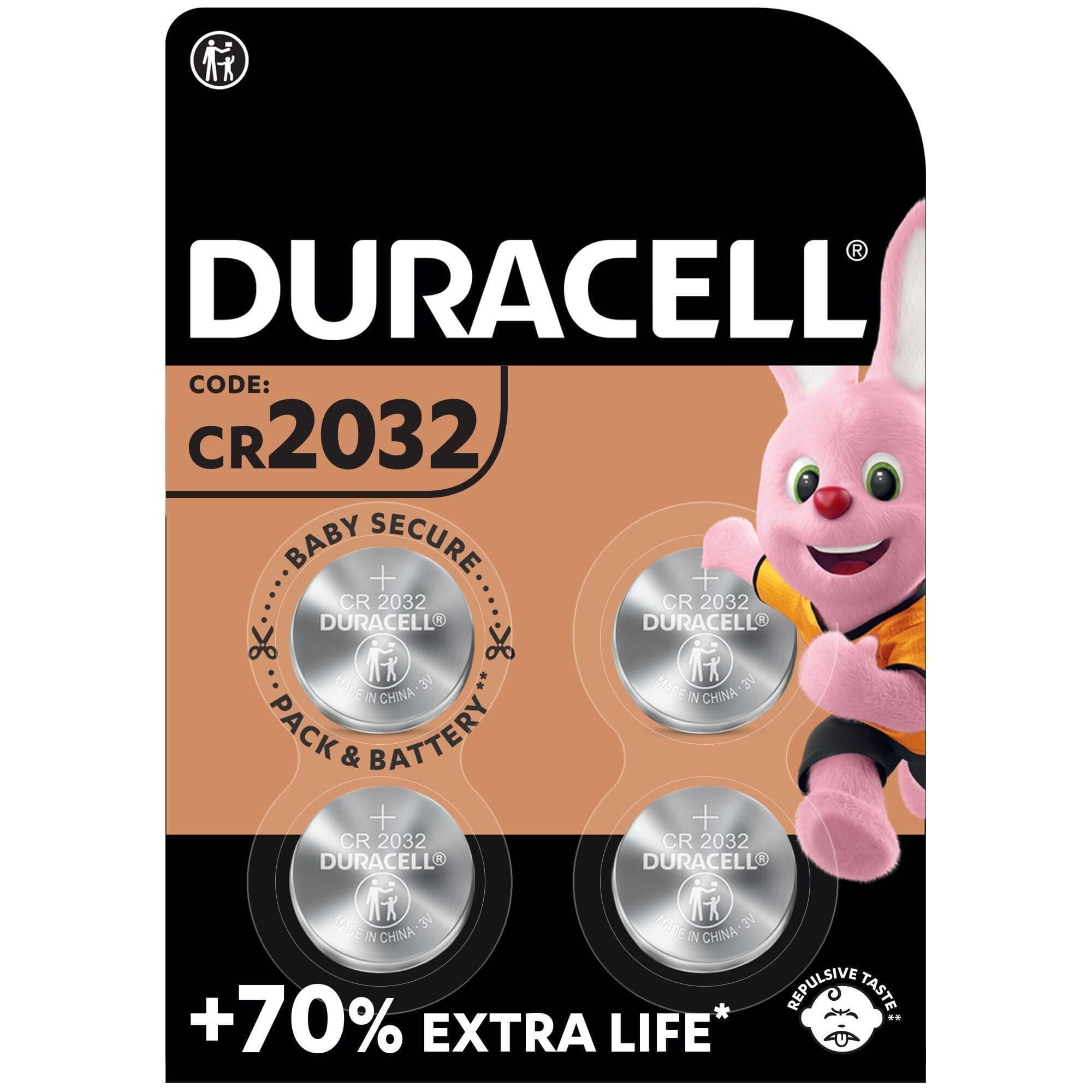 CR2032 CR2032 Lithium Button Cell Battery 3V (Pack of 4) Ideal for Car Keys, Scales, Fitness Trackers, Medical Devices