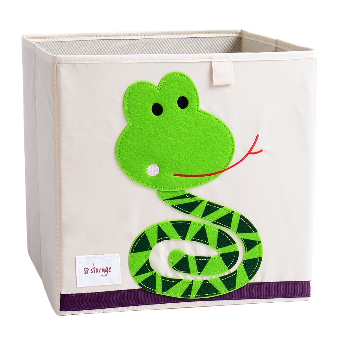 Foldable Animal Canvas Storage Toy Box/Bin/Cube/Chest/Basket/Organizer For Kids, 13 inch (Snake)