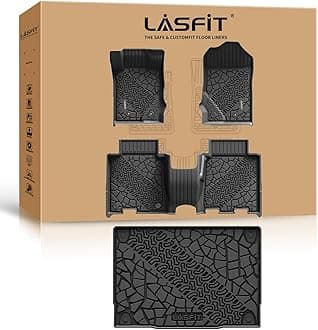 LASFIT Floor Mats Fit for Ford Bronco 4-Door 2021 2022 2023, All Weather TPE Car Mats Custom Fit Floor Liners, 2 Row Floor Mats & Cargo Liner