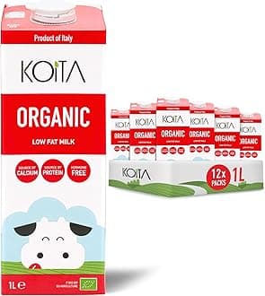 – Koita Organic Low Fat Milk (1L, 12-Pack) - Premium Italian Milk Enriched With Vitamins A & D3, EU Certified Organic.