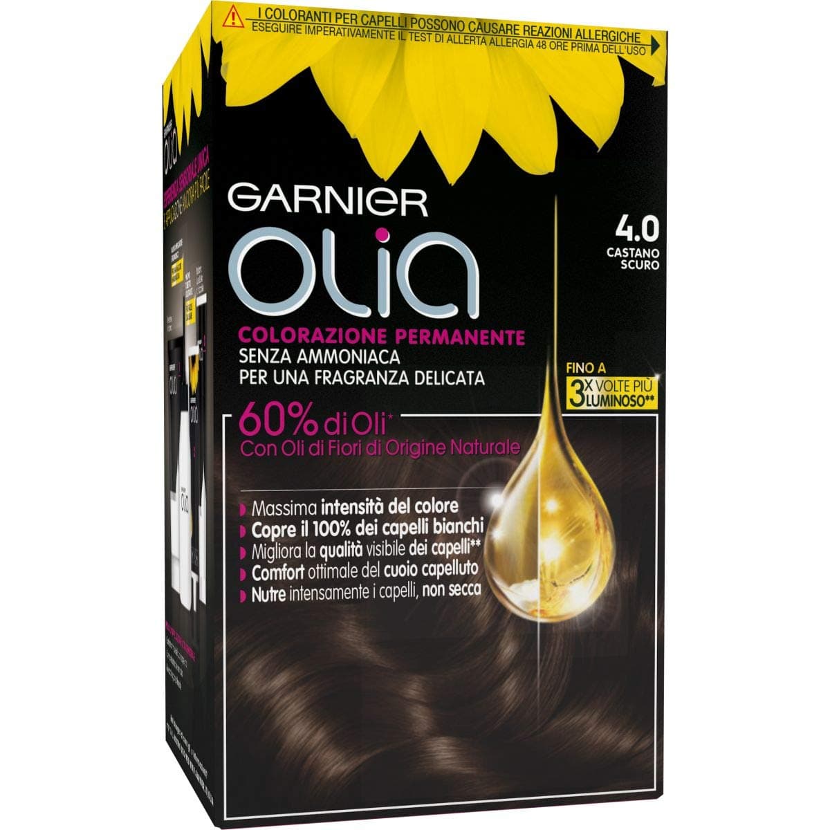 Olia permanent colouring and bleaching 4.0 Castano Scuro