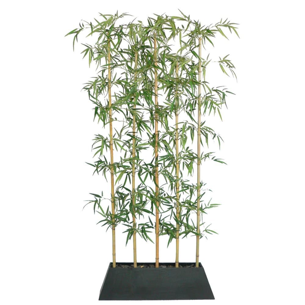 Vintage Home Artificial 96" Tall Silk Bamboo Tree Screen with Wood Planter