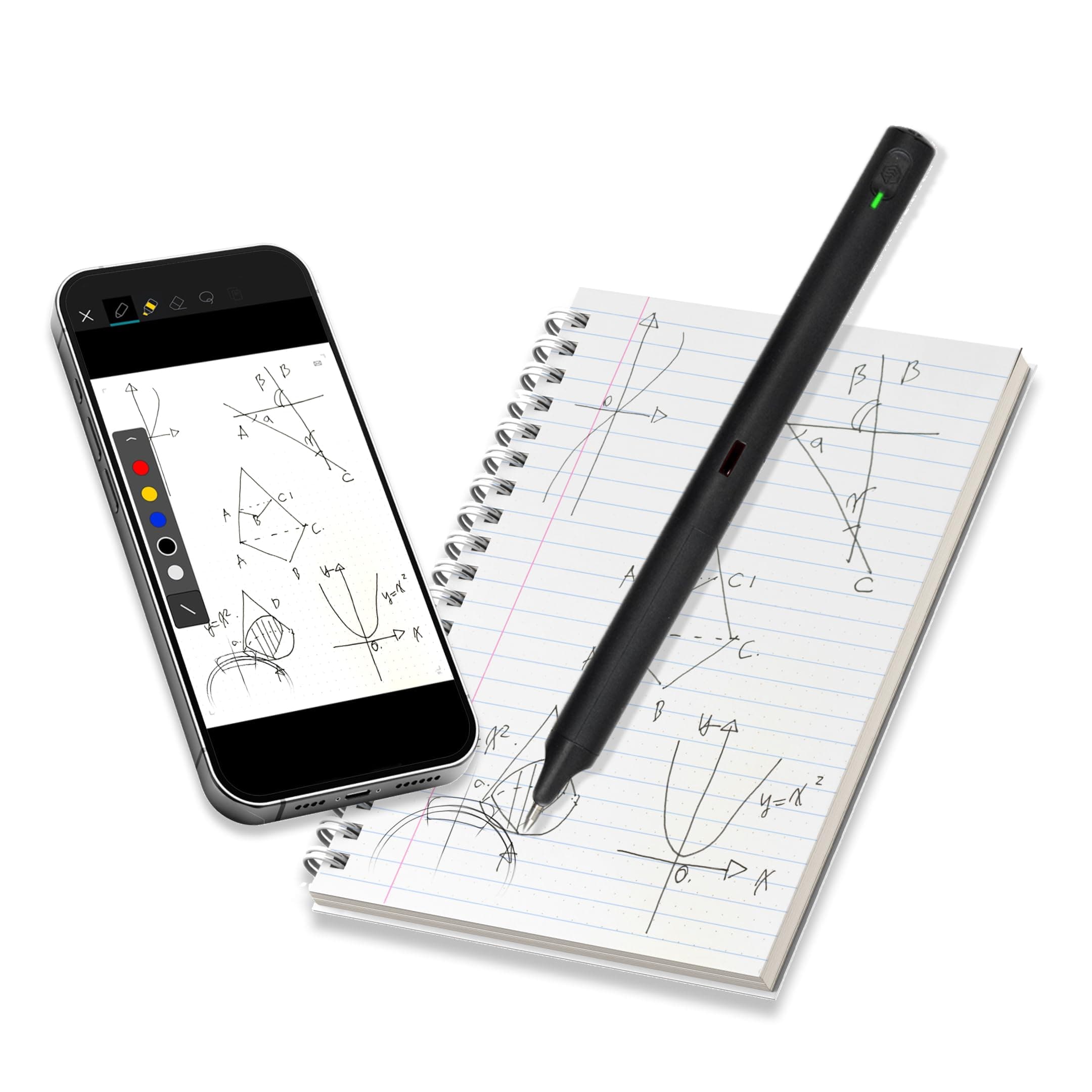 Neo Smartpen M1+ for Android, iPhone and Laptop | Digitize Handwriting | Digital Bluetooth Pen for Real Time Sync, Handwriting to Text Transcription, Export to e-Mail and Document (Black)