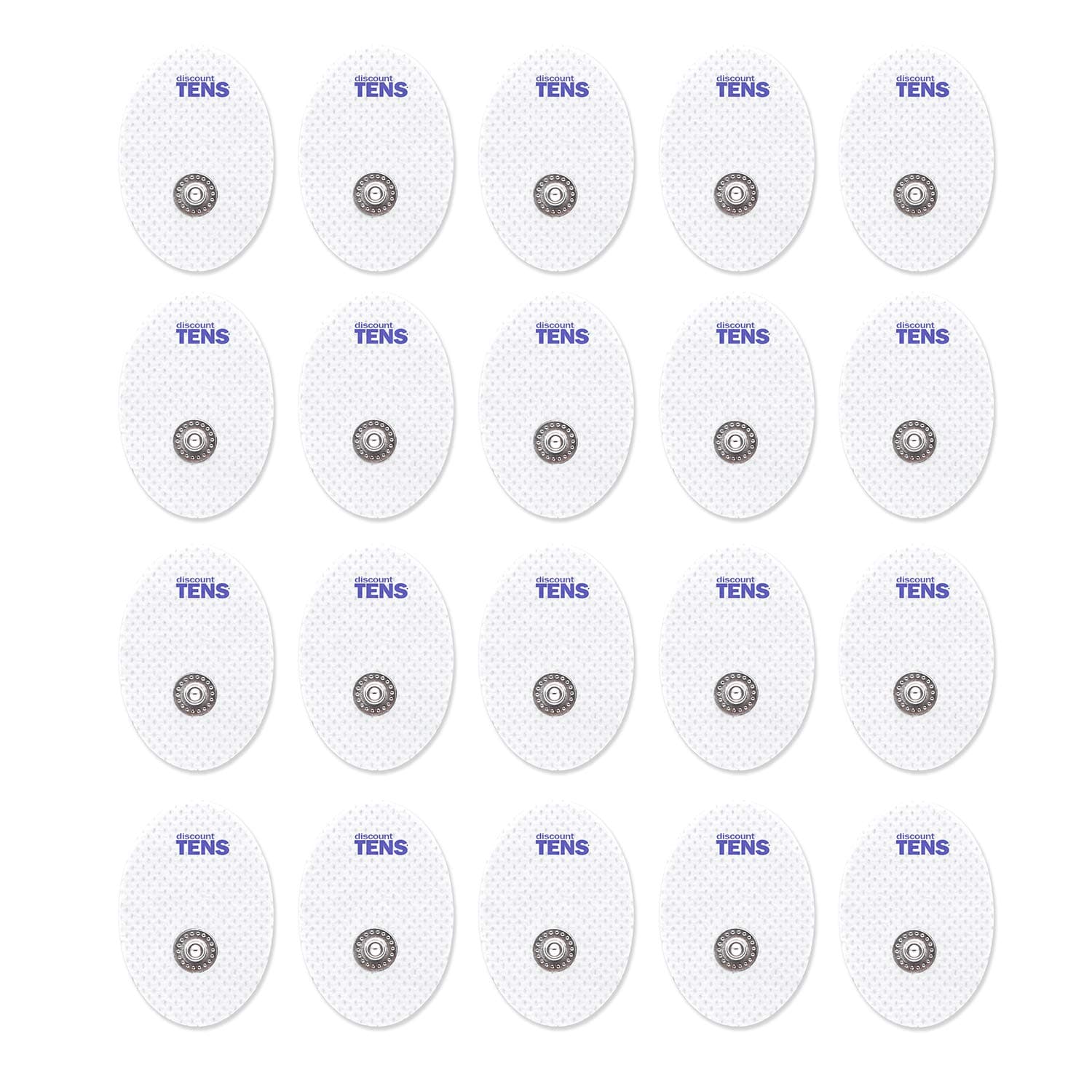 TENS Electrodes, Premium Quality Small Replacement Pads for TENS Units, 10 Pairs of Snap TENS Unit Electrodes (20 TENS Unit Pads), 1.57 inch (4cm) x 1.18 inch (3cm), Discount TENS Brand