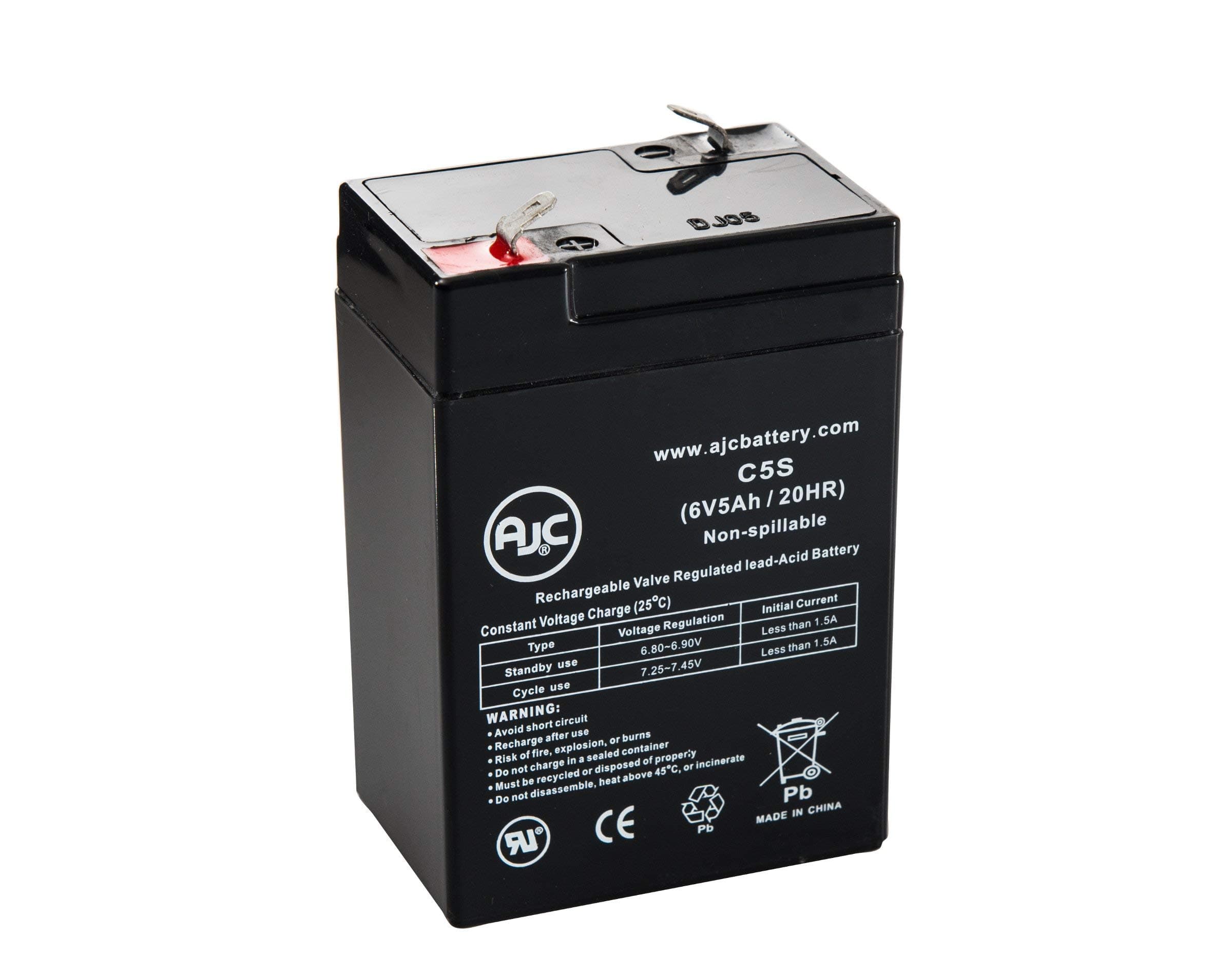 AJC Battery Compatible with Exide M-100 6V 5Ah Emergency Light Battery