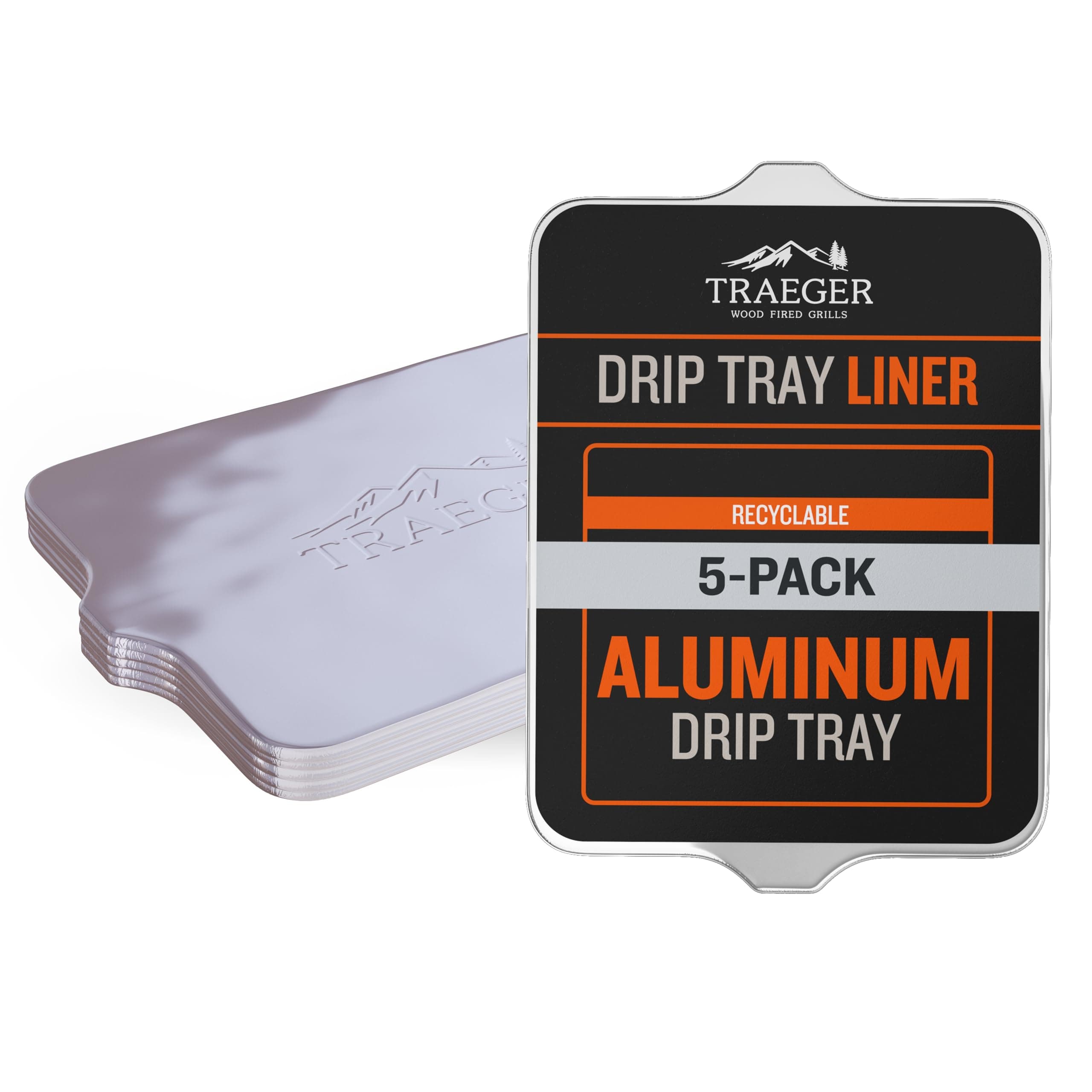 – Traeger BAC507 Liner 5 Pack-PRO 575/PRO22 Grill Drip Tray, Set of 5 Disposable Aluminum Wood-Fired Cooking, Silver