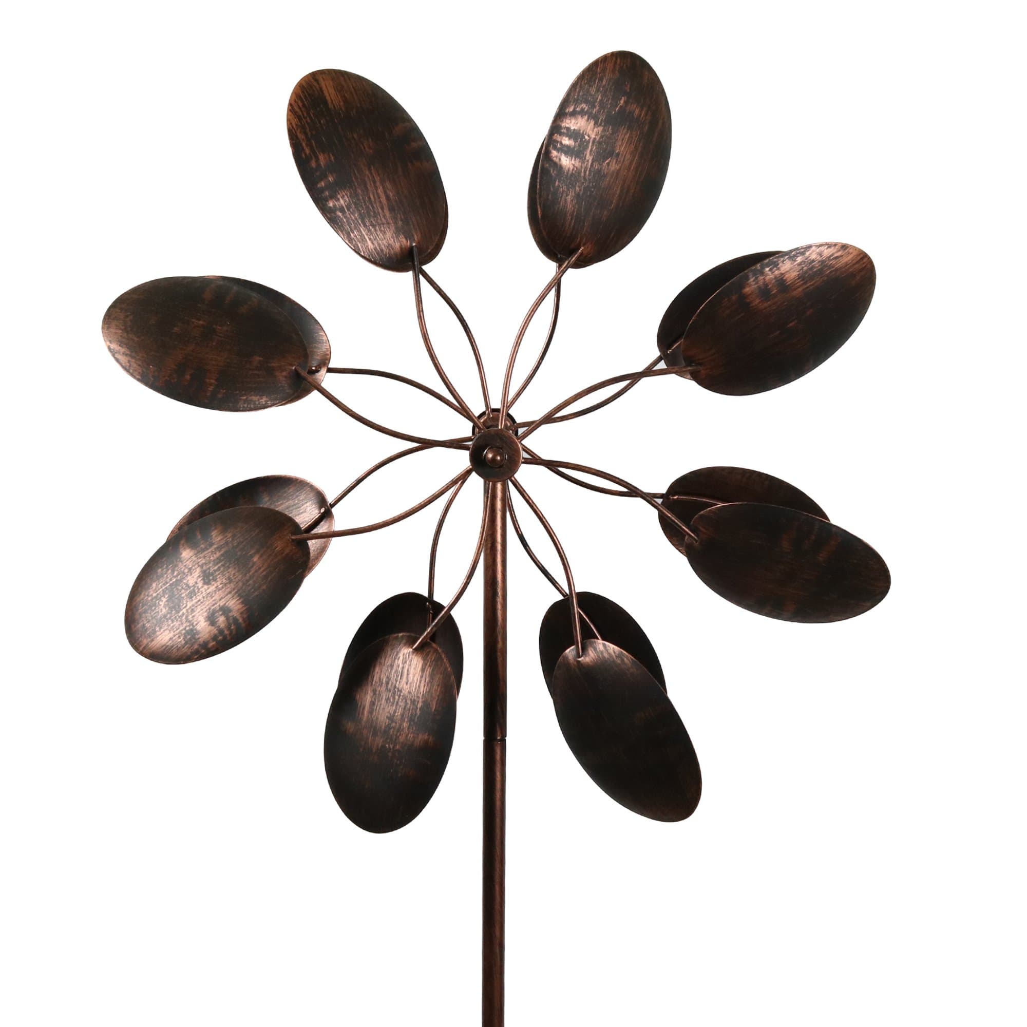 Garden Kinetic Wind Spinner: Bronze Leaves