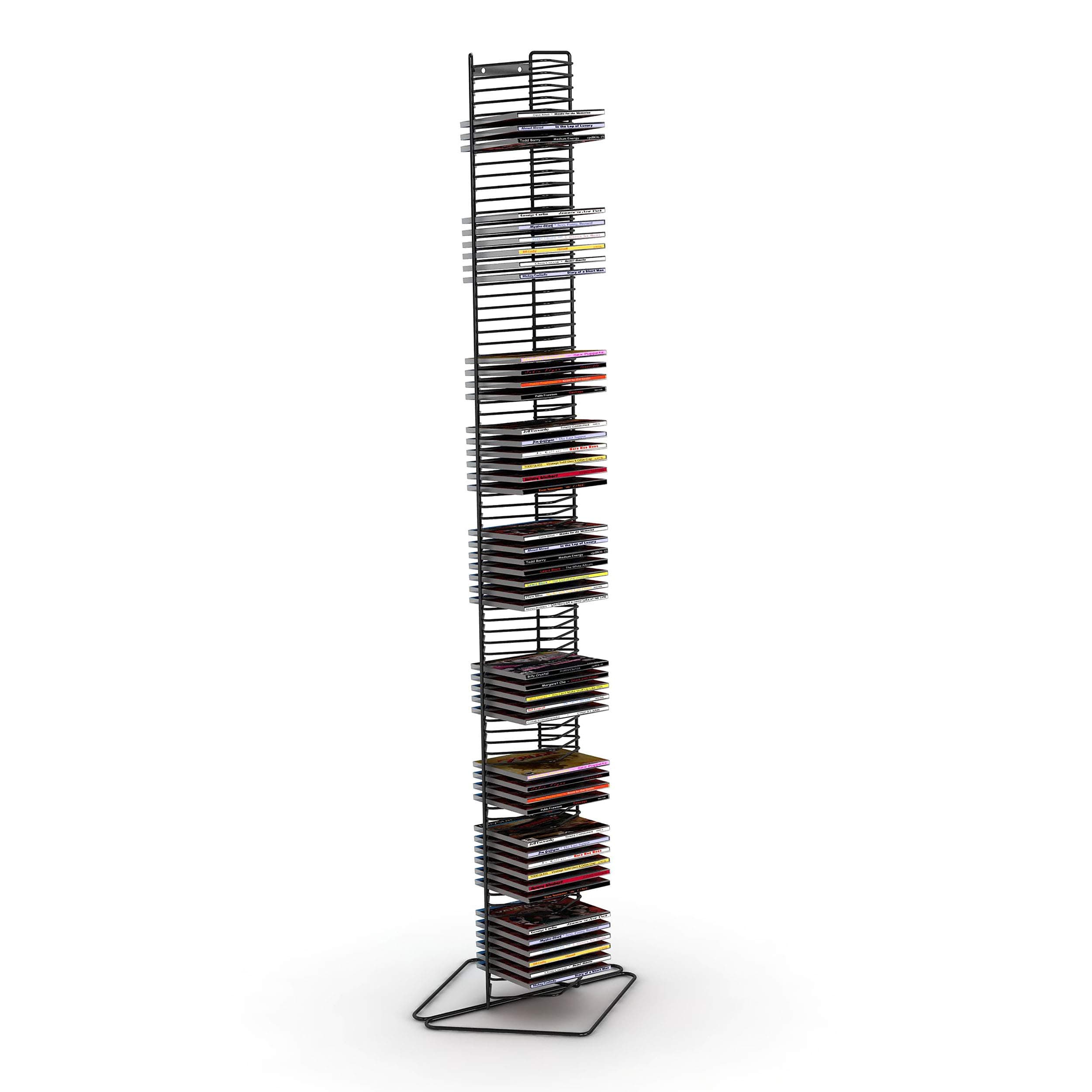 Atlantic Onyx Wire CD Tower - Holds 80 CDs in Matte Black Steel (Updated)