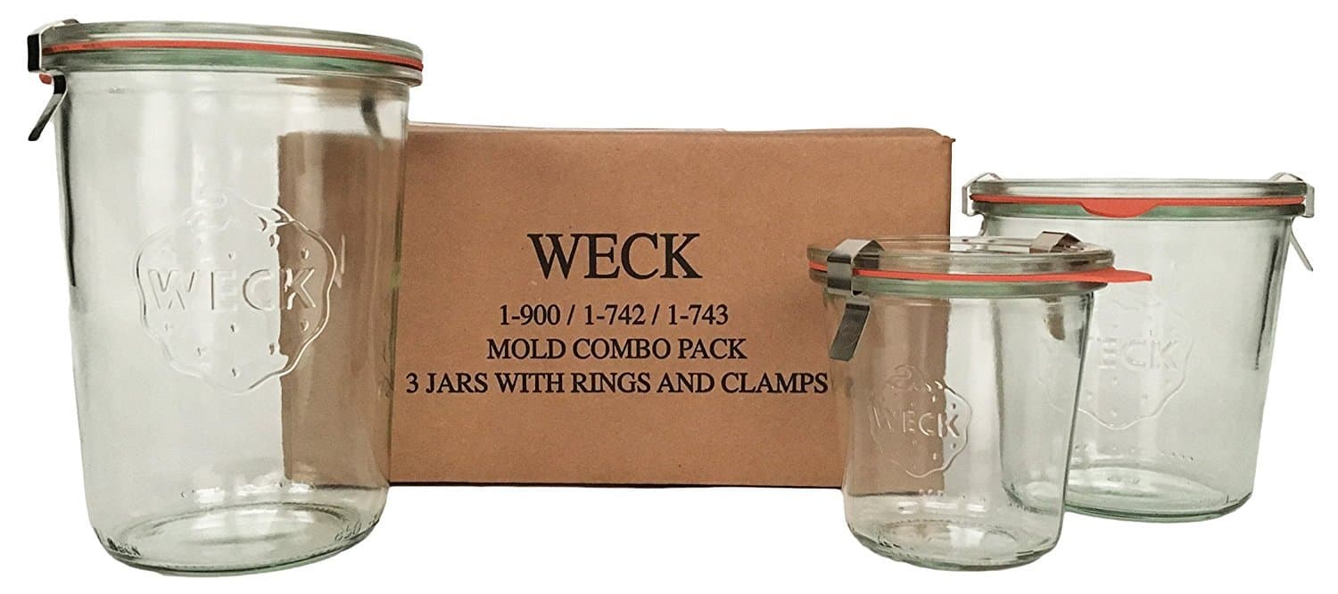 Mold Jar Combo Pack- (1) 900, (1) 742, (1) 743, (3) glass lids, (3) rubber rings and (6) clamps
