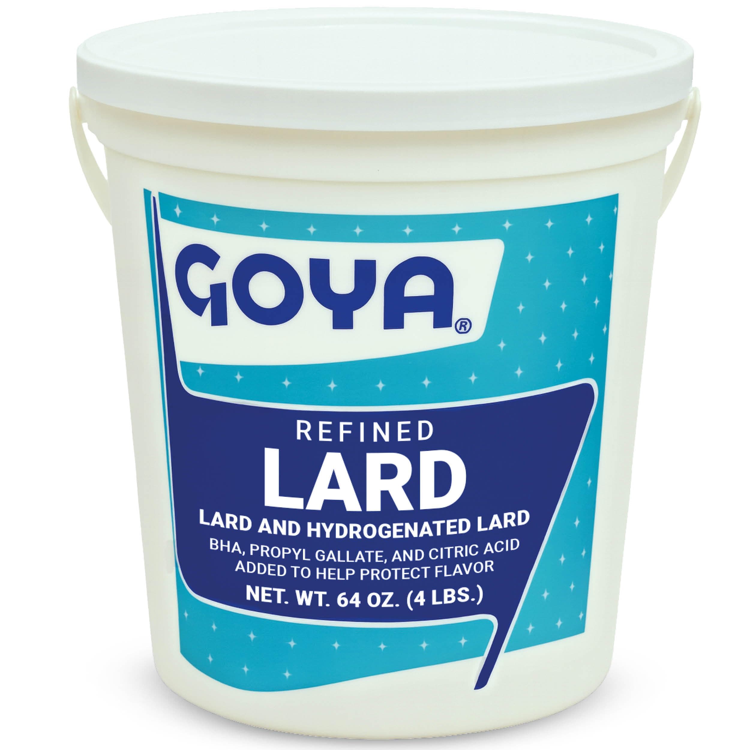 Goya Manteca Lard for Cooking and Baking, Bulk 4 Pound Tub, Premium Pork Fat, Rich Flavor for Tamales, Empanadas, and Pastries