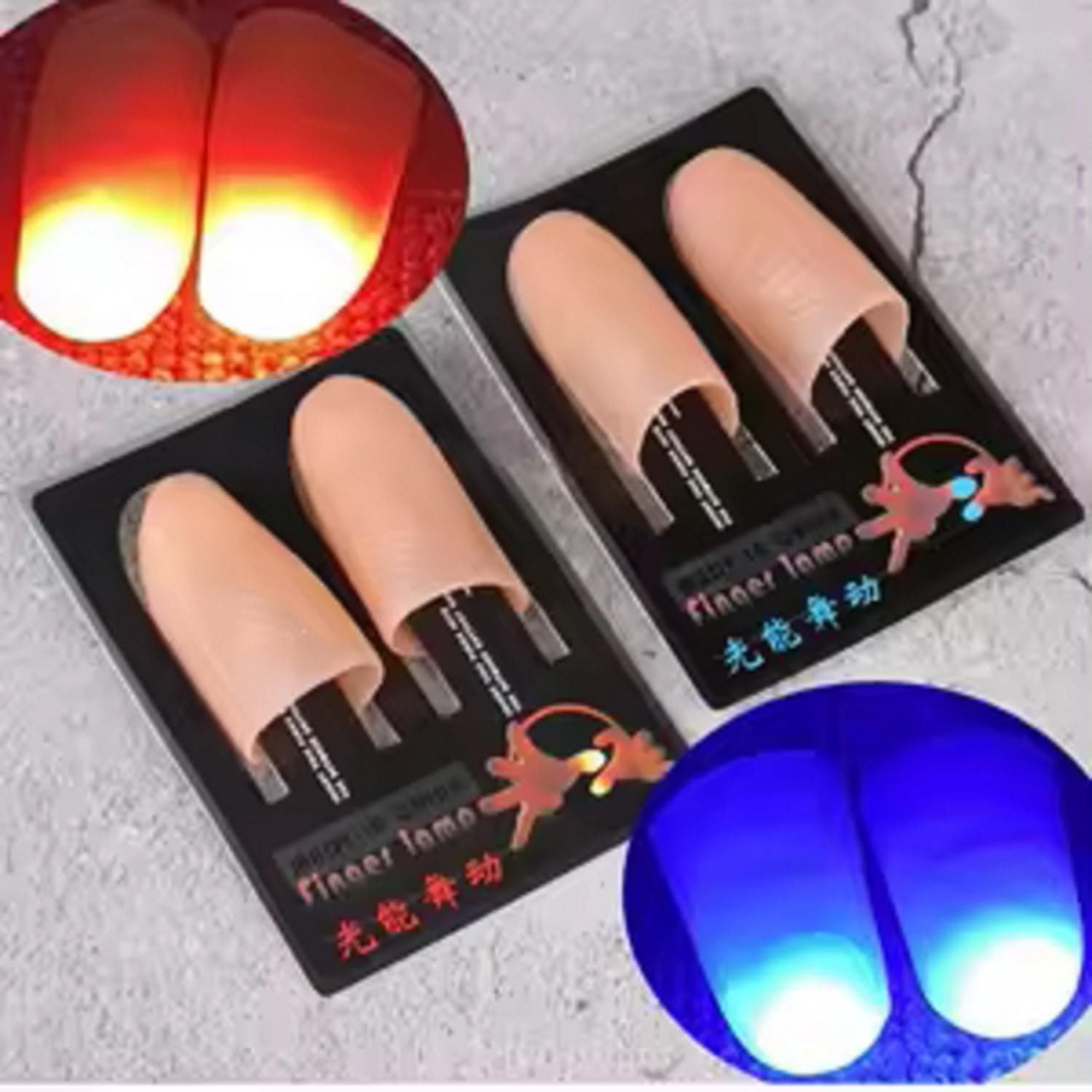 Finger magic lights 2 sets red and blue total of 4pcs