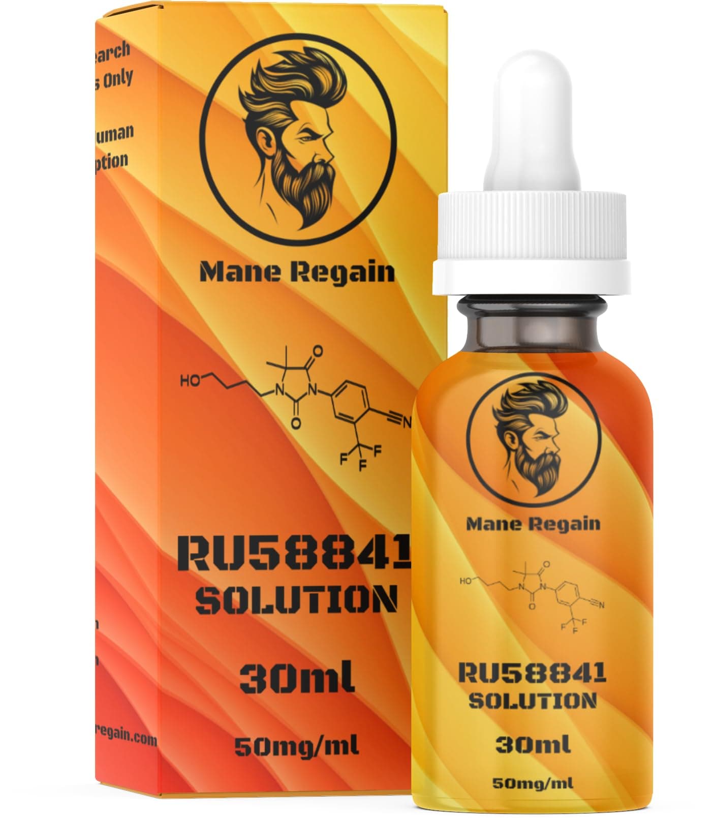RU58841 5% Solution (50mg/ml) - DHT Blocker - Advanced Hair Loss Treatment - Anti-Androgen Hair Tonic - Promotes Hair Regrowth and Prevents Male Pattern Baldness - 30ml
