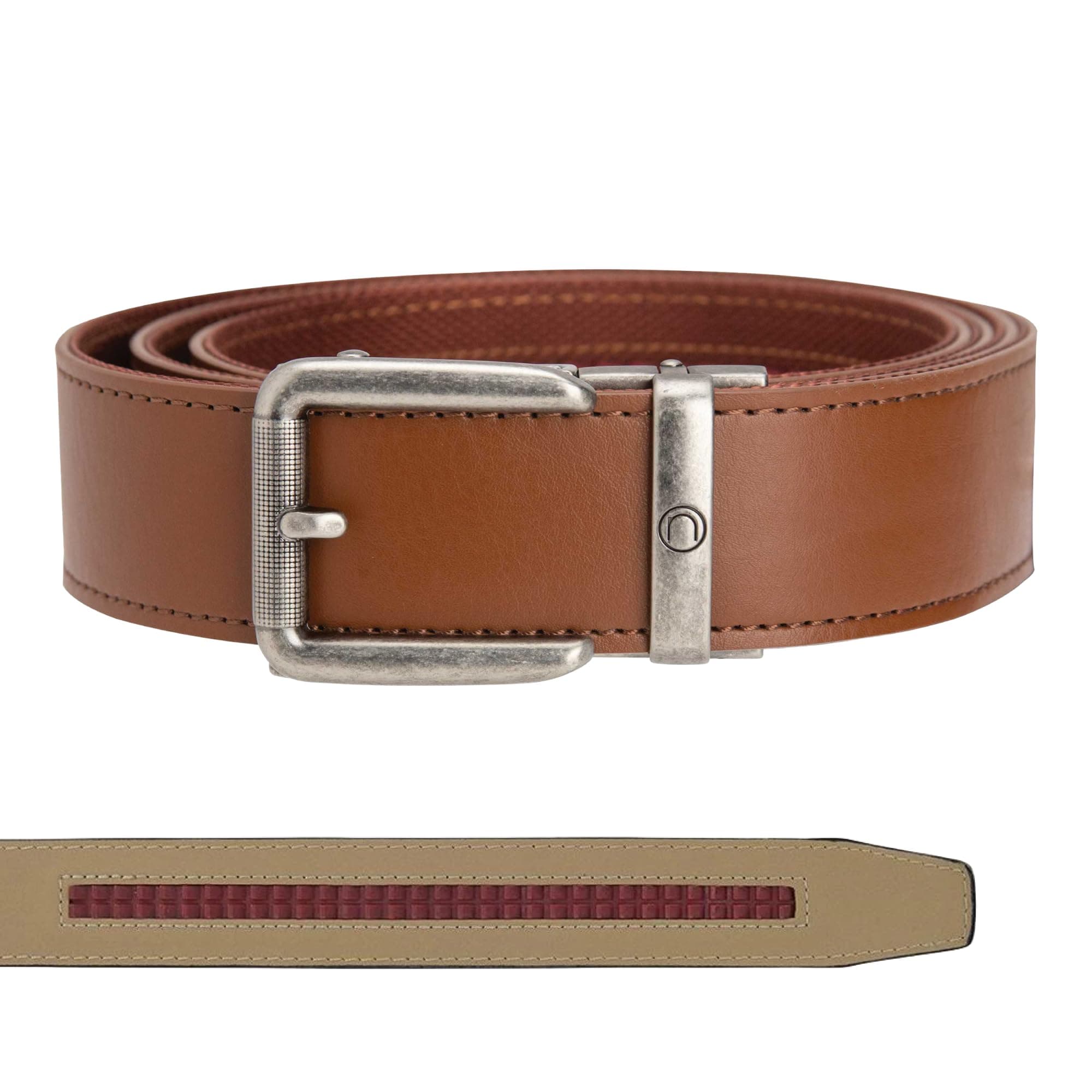 Rogue EDC Tactical Leather Belt – 1.5" Strap, Nylon Backing, Distressed Nickel Buckle – Discreet Stylish CCW Belt