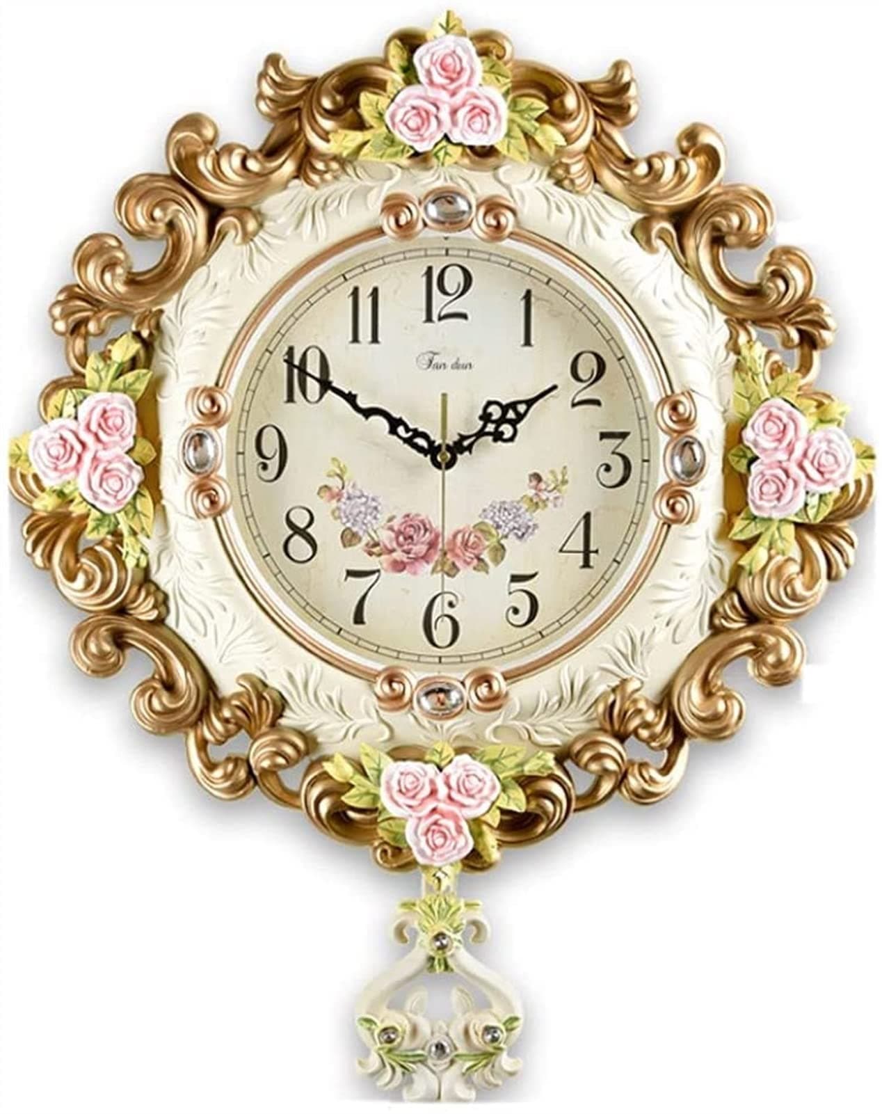 Large Decorative Wall Clock - Nordic Creative Simplicity Art for Living Room, Bedroom, Kitchen, Office Decor - Vintage Style (Color: A)