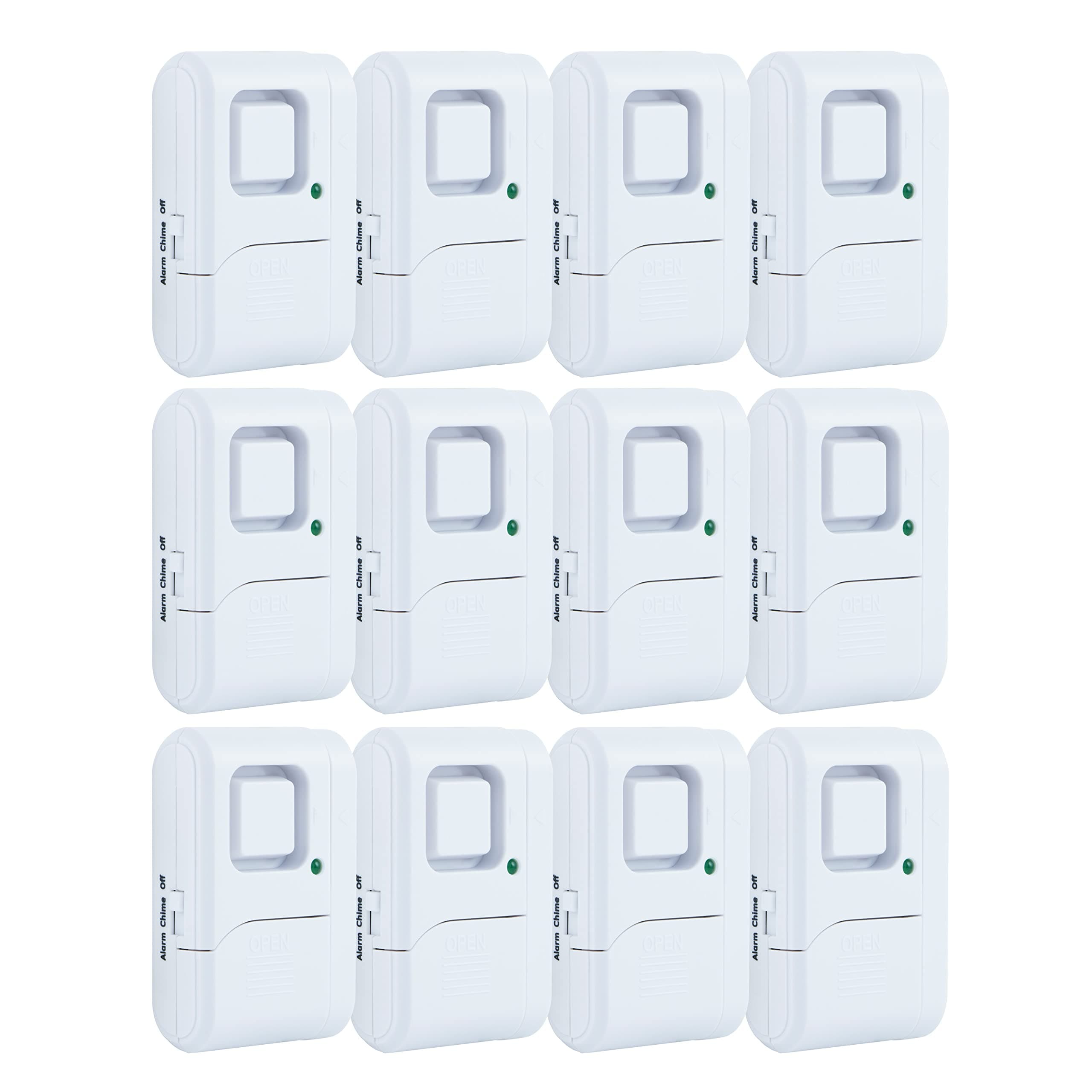 UltraPro Personal Security Window and Door Alarm, 12 Pack, DIY Protection, Burglar Alert, Wireless Chime/Alarm, Easy Installation, Home Security, Ideal for Home, Garage, Apartment, White, 45989