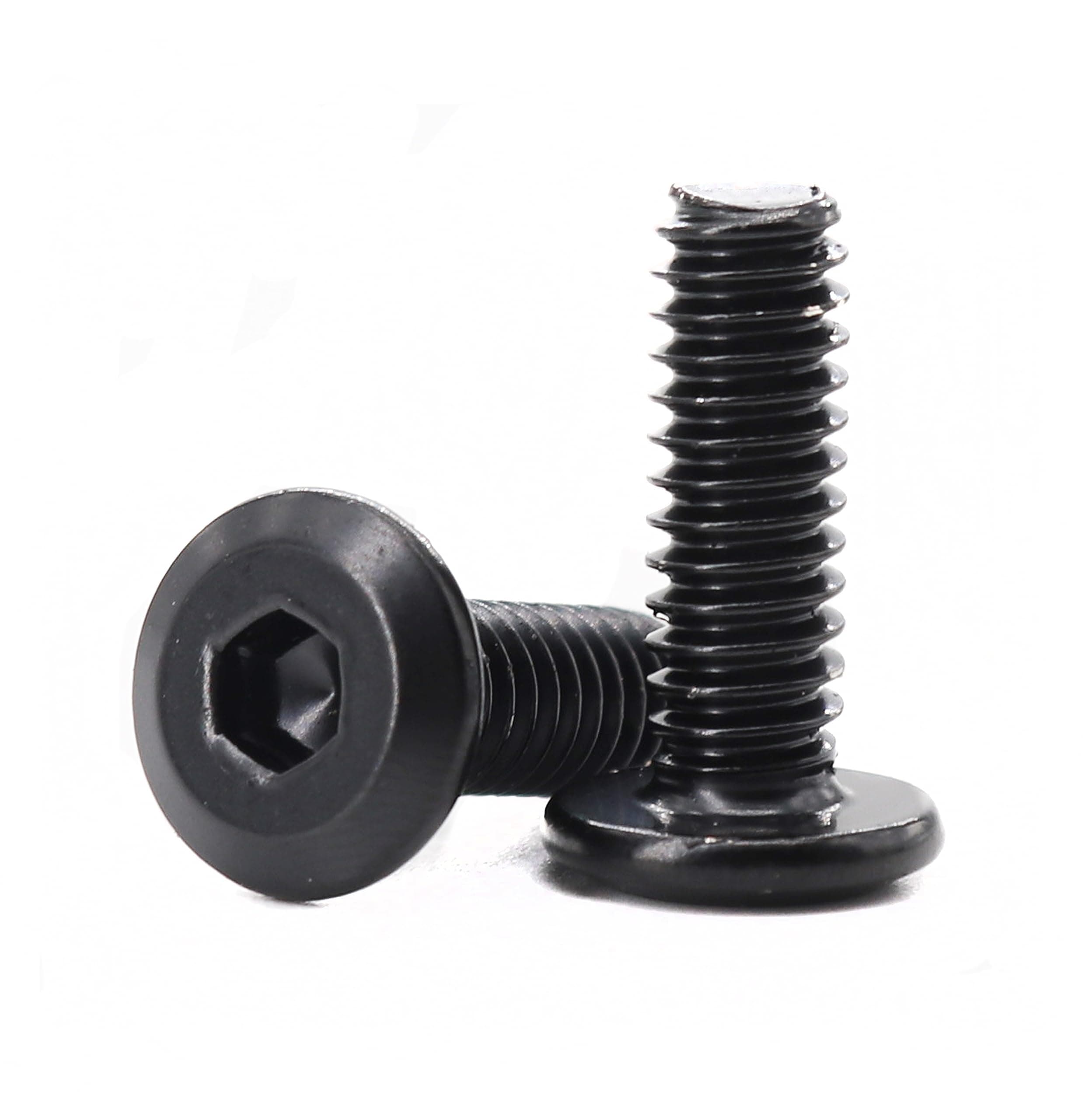 cSeao 20pcs 1/4"-20 x 1/2" Black Flat Head Allen Bolts 304 Stainless Steel for Furniture Connecting Table Bed
