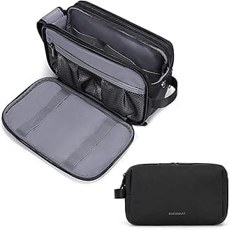 Toiletry Bag For Men, Travel Toiletry Organizer Dopp Kit Water-Resistant Shaving Bag For Toiletries,17.8 Cm Black