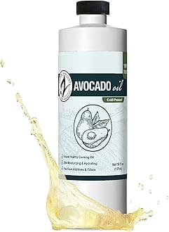 Zatural 100% Pure Cold Pressed Avocado Oil – Non-GMO Refined, High Smoke Point 500°F+, Perfect for Cooking Frying Baking Grilling, Dressings Sauces Marinades & Skincare Hair (16 fl oz)