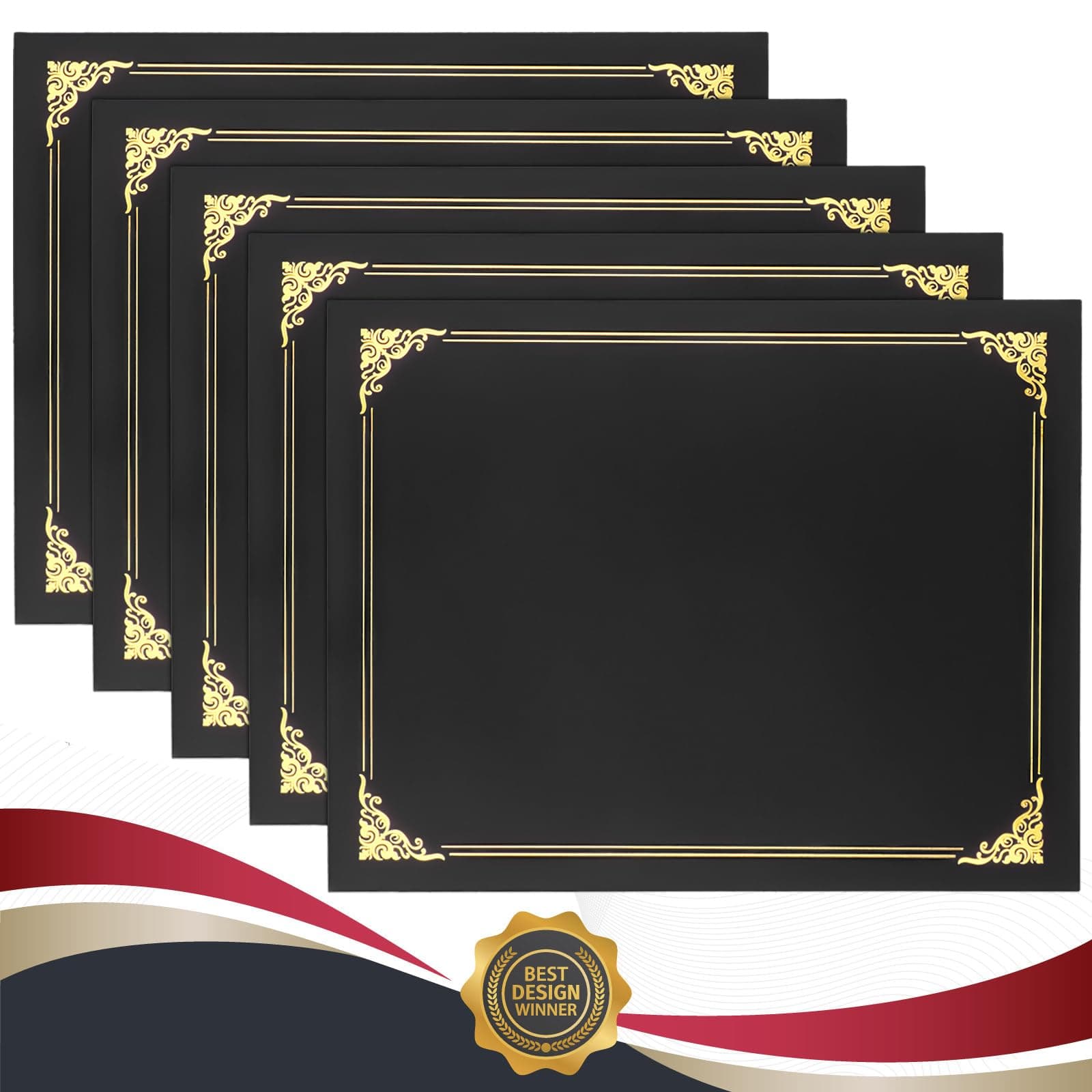 10 Packs Certificate Holders, Black Certificate Covers, Diploma Holders, Cert...