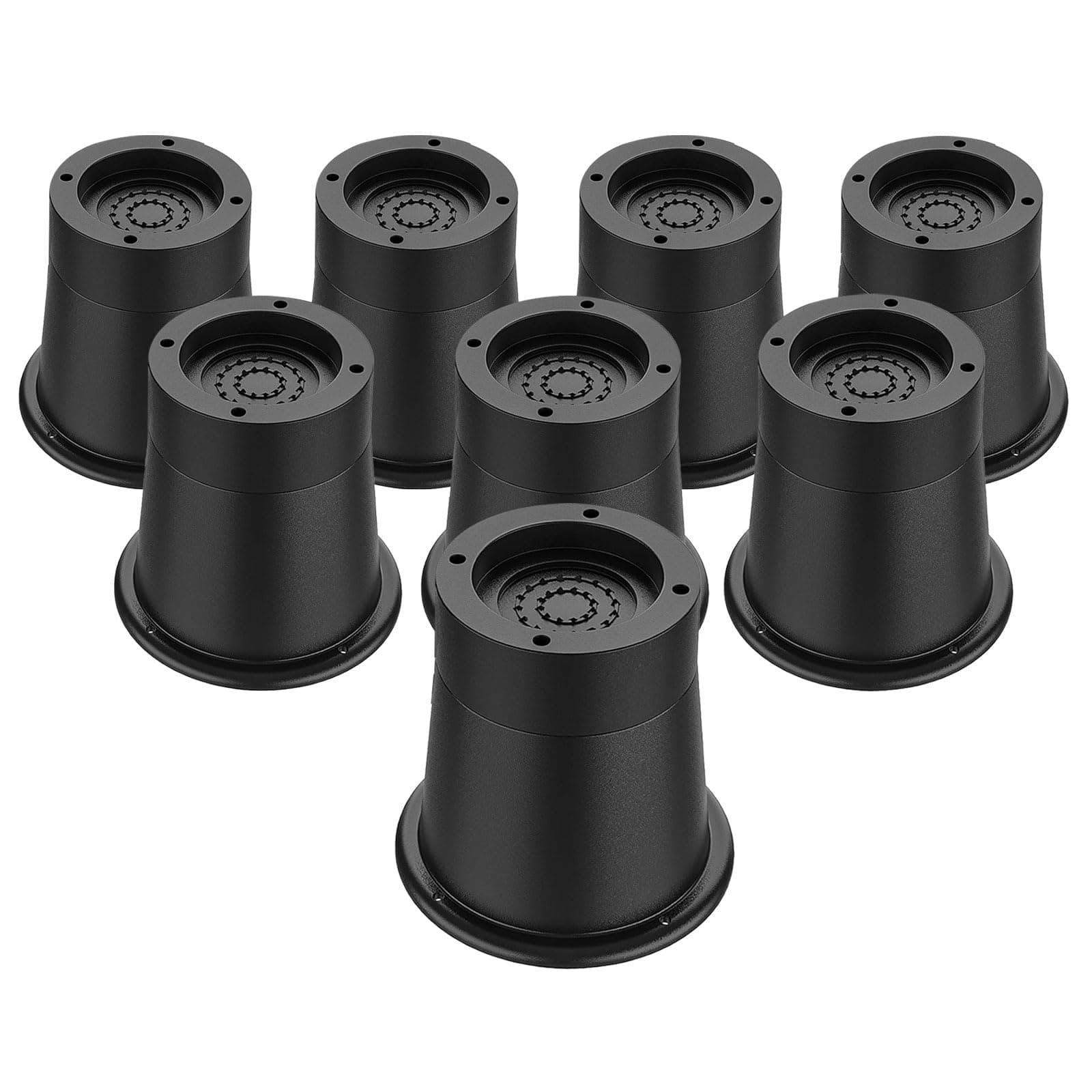 Round Bed Risers - 3 inch Heavy Duty, Elevation in Heights 2 or 3 Inch Circle Furniture Lifts for Chair, Table & Desk Legs (Pack of 8, Black)