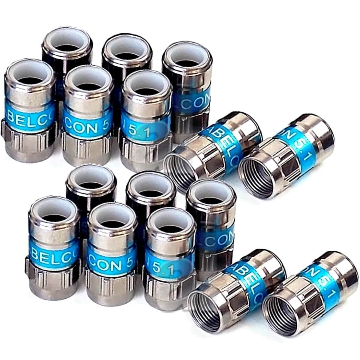 Cabelcon F-56 5.1 Self Install F-Compression Connector Blue RG6/7 mm Nitin