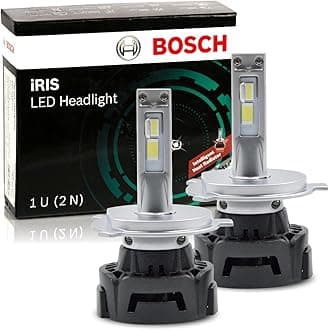 - Bosch iRIS H4 LED Headlight Bulbs F002H52010FT9 for Passenger Cars, Set of 2 Plug & Play LED Lights with Long-lasting, Ultra-bright, White Light