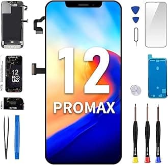 for iPhone 12 Pro Max Screen Replacement 6.7" with Ear Speaker Proximity Sensor 3D Touch LCD Display Digitizer Full Assembly Front Earpiece Repair Kits Glass Fix Tools A2342 A2410 A2411 A2412