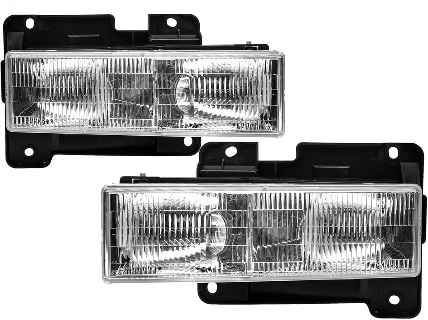 2Pcs Headlights Assembly compatible with 1988-2002 OBS Chevy Silverado GMC 1500 2500 3500 Suburban,1992-1999 Blazer,1995-2000 Tahoe Headlamp, Replace #GM2502101 GM2503101