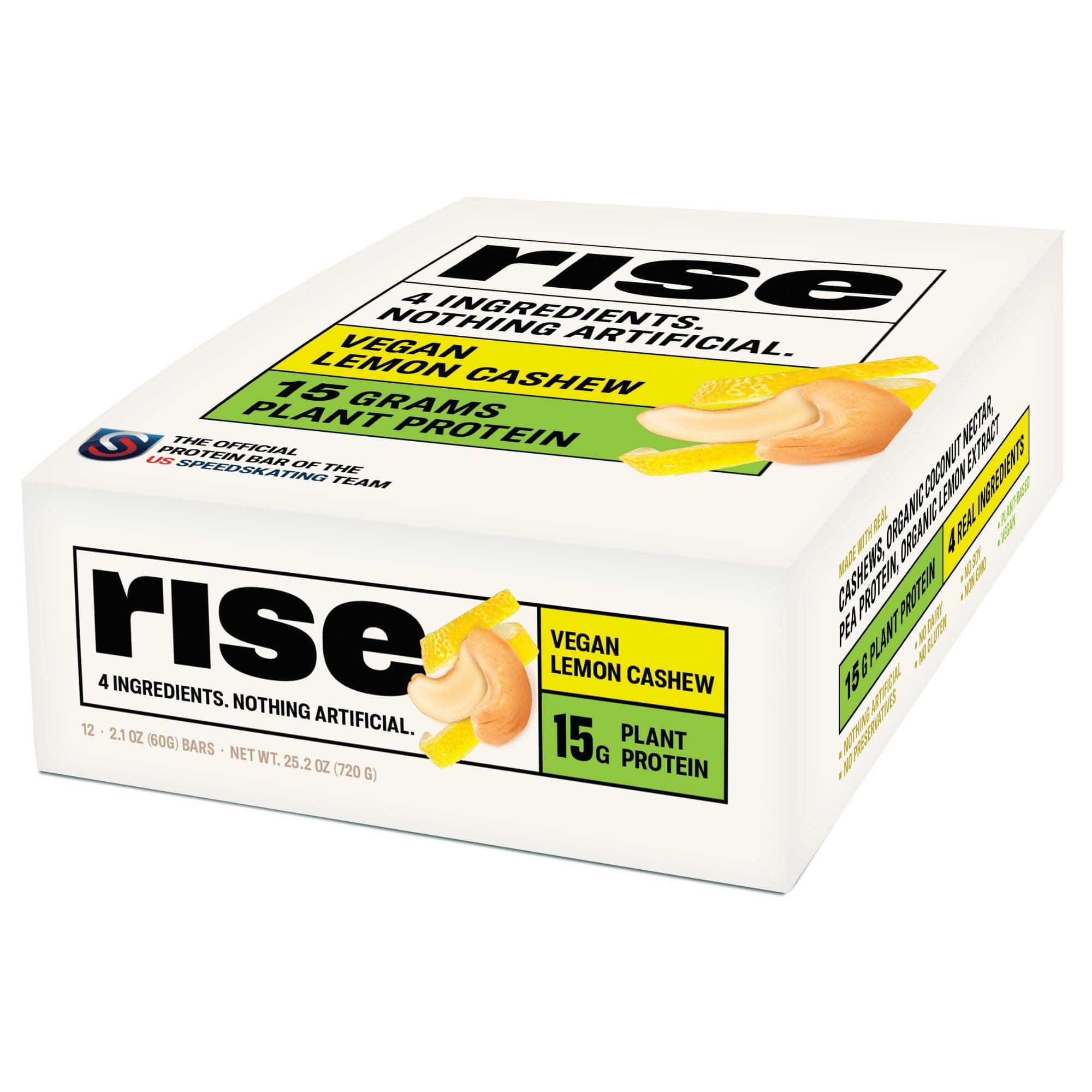 Rise Protein Plus Bar - Lemon Cashew - 2.1 oz - Case of 12 by Rise Bar