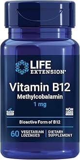 Vitamin B12 Methylcobalamin, Nerve Health Supplement, Cognitive Support, Energy Vitamin, methylcobalamin B12, 1 mg, Quick-Dissolving, Vegetarian, 60 lozenges